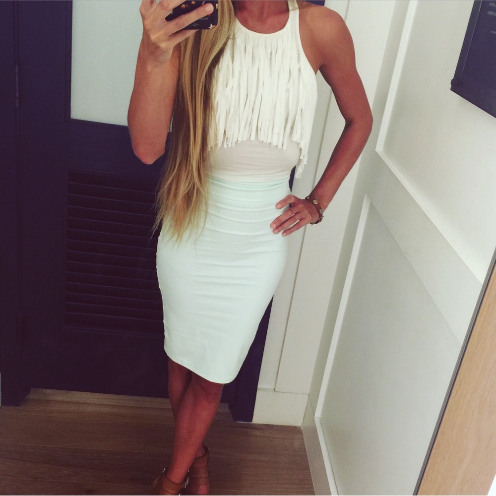 Bebe Mint Pencil Skirt